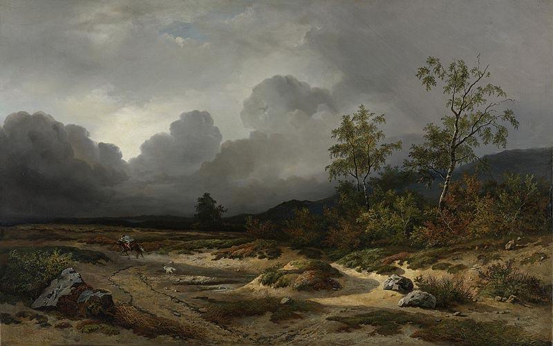 Willem Roelofs Landscape in an Approaching Storm. oil painting image
